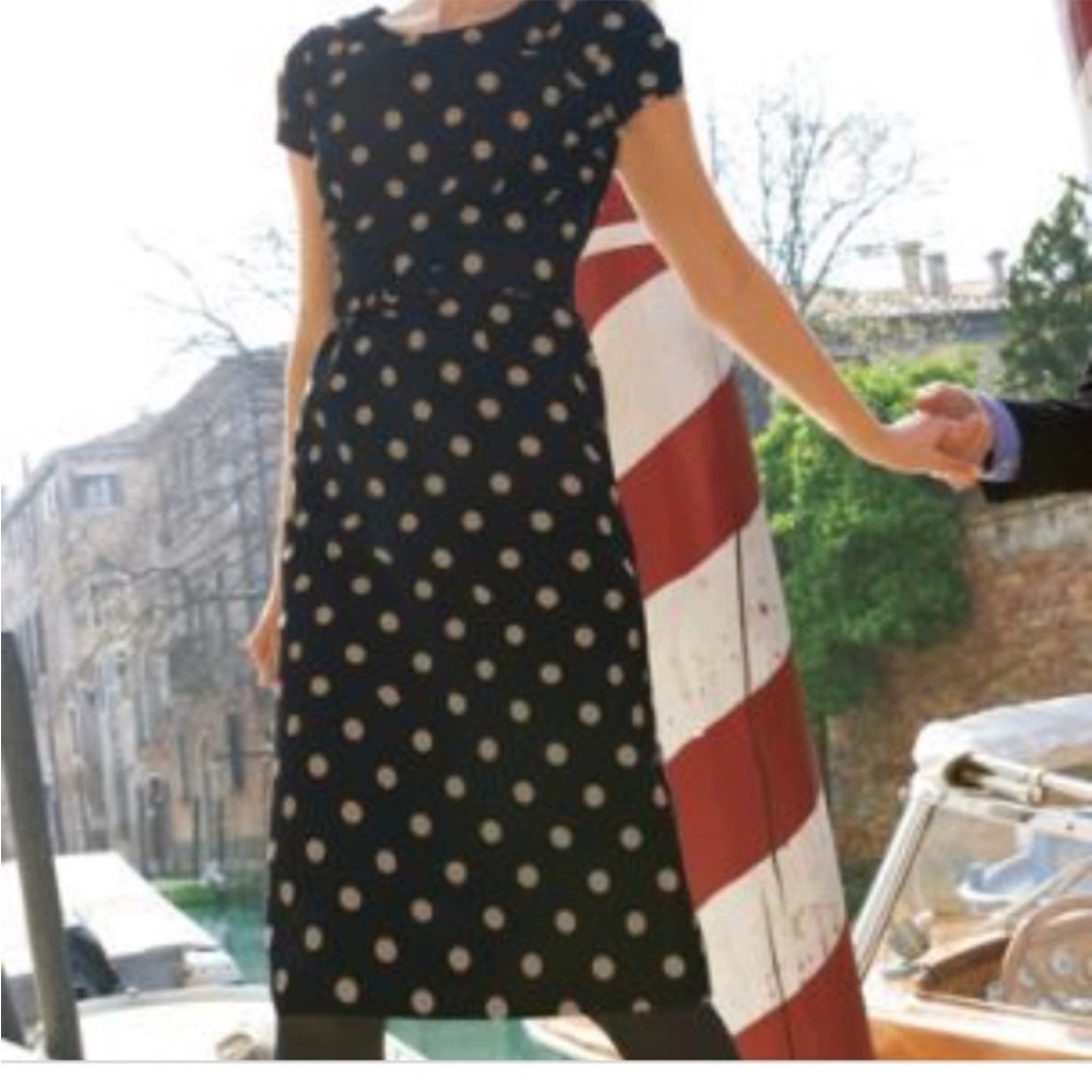 BODEN Black Polka Dot Dress Sheath Size 4 - Picture 9 of 9